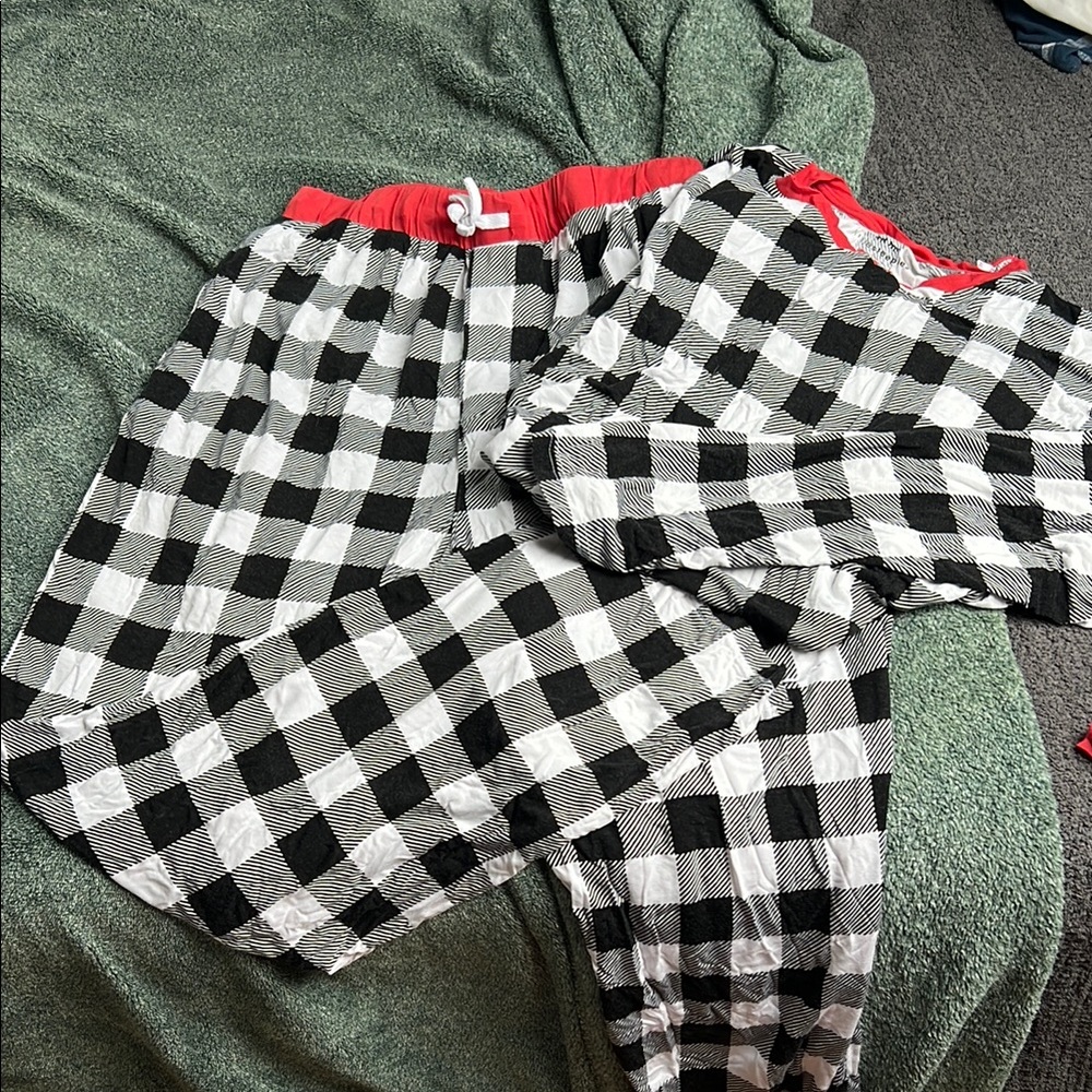 Little Sleepies Black and White Pajama Set Buffalo Check